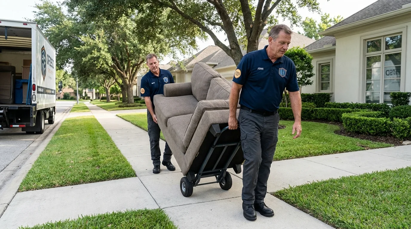 Local residential moving crew loading furniture in Lansdale, PA